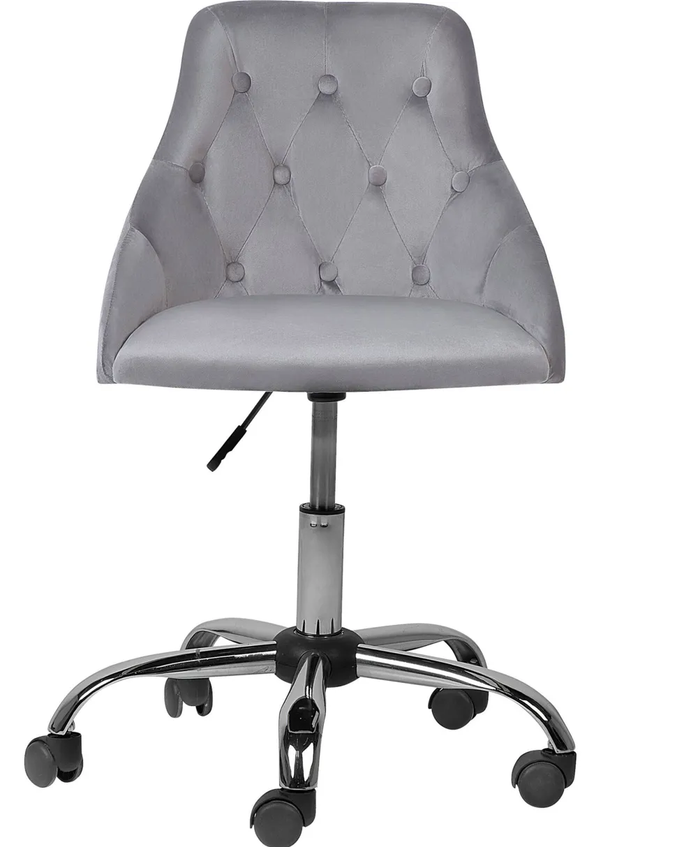 Arbeitshocker Mit Rollen Samtstoff Grau Hohenverstellbar Parrish