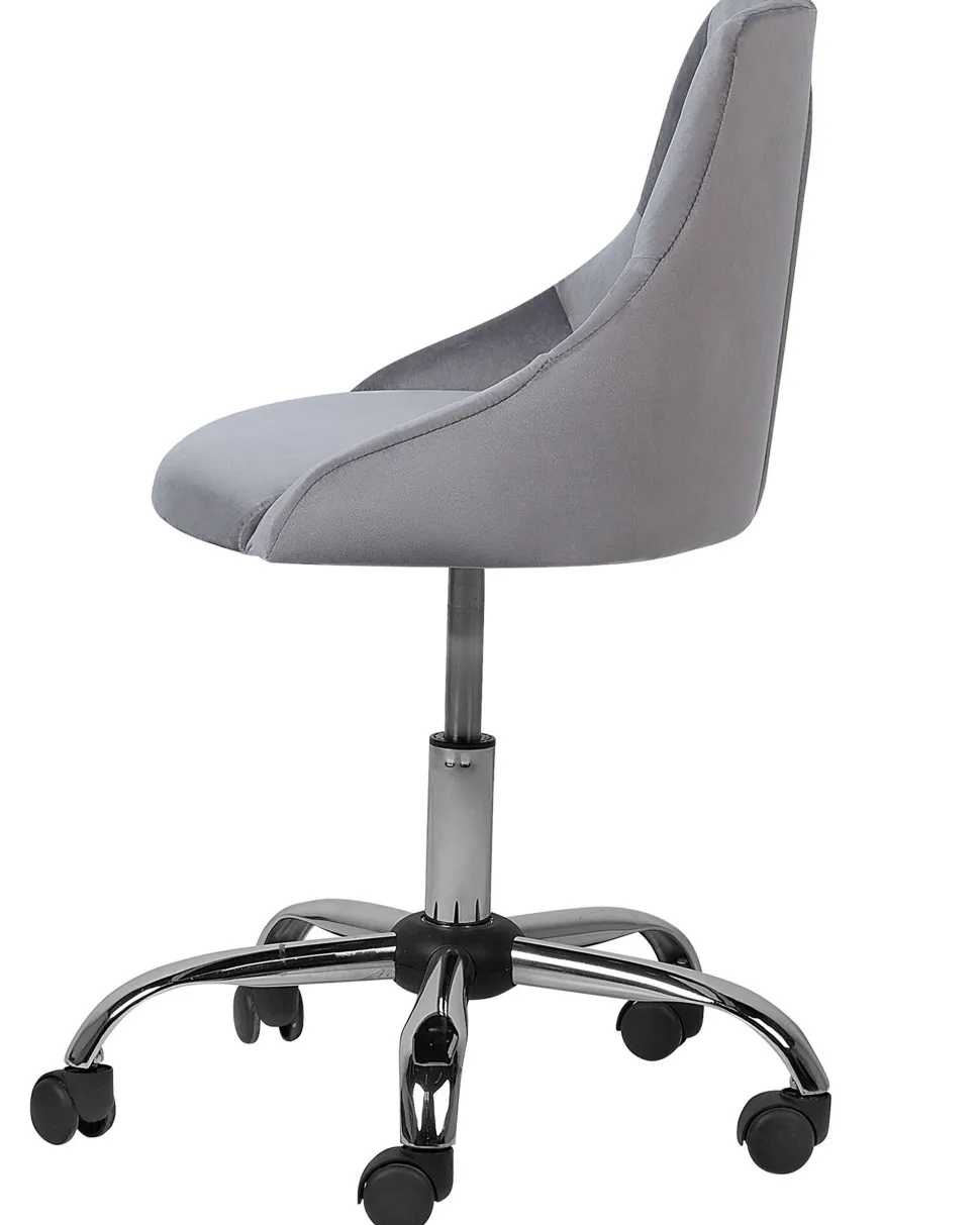 Arbeitshocker Mit Rollen Samtstoff Grau Hohenverstellbar Parrish