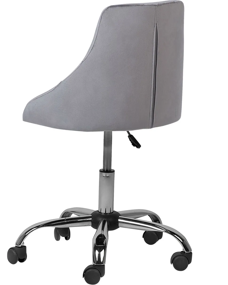 Arbeitshocker Mit Rollen Samtstoff Grau Hohenverstellbar Parrish