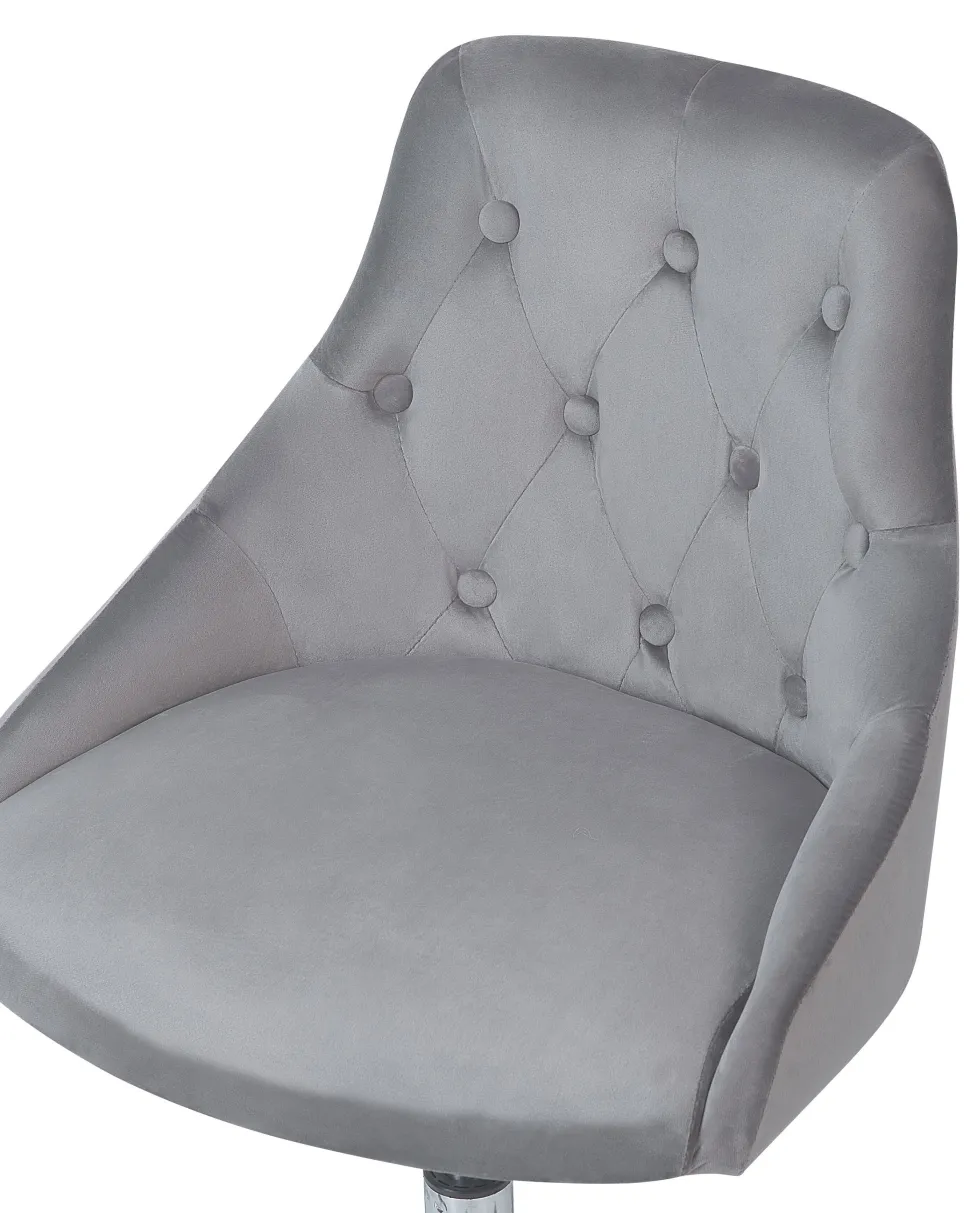 Arbeitshocker Mit Rollen Samtstoff Grau Hohenverstellbar Parrish