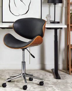Arbeitshocker Mit Rollen Kunstleder Schwarz Hohenverstellbar Rotterdam