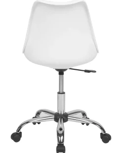 Arbeitshocker Mit Rollen Kunstleder Weis / Gold Hohenverstellbar Dakota Ii