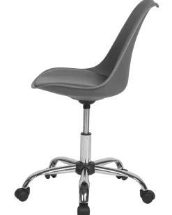 Arbeitshocker Mit Rollen Kunstleder Grau Hohenverstellbar Dakota Ii