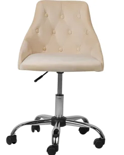 Arbeitshocker Mit Rollen Samtstoff Beige Hohenverstellbar Parrish