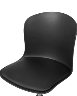Arbeitshocker Mit Rollen Kunstleder Schwarz Hohenverstellbar Vamo