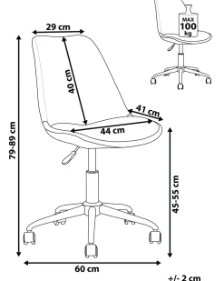 Arbeitshocker Mit Rollen Polsterbezug Graphitgrau Hohenverstellbar Dakota Ii