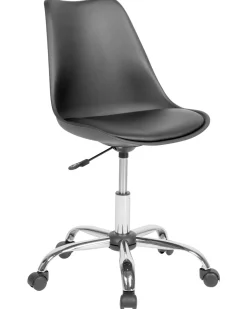 Arbeitshocker Mit Rollen Kunstleder Schwarz Hohenverstellbar Dakota Ii