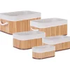Aufbewahrungskorb Bambusholz Hellbraun 5Er Set Talpe