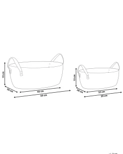 Aufbewahrungskorb Baumwolle Hellbeige 2Er Set Gissar
