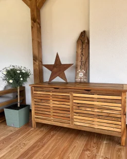 Auflagenbox Akazienholz Hellbraun 130 X 48 Cm Riviera