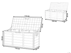 Auflagenbox Kunststoff Beige / Grun 112 X 50 Cm Locarno