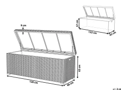 Auflagenbox Rattan Braun 126 X 46 Cm Modena