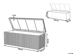 Auflagenbox Rattan Weis 158 X 63 Cm Modena