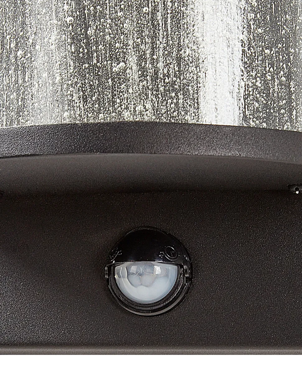 Ausenwandleuchte Led Metall Schwarz Mit Bewegungsmelder 35 Cm Rechteckig Pheppie