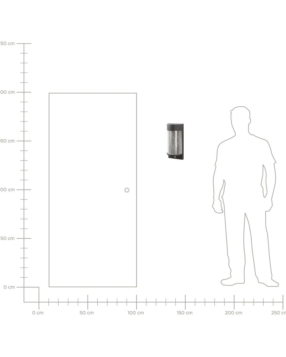 Ausenwandleuchte Led Metall Schwarz Mit Bewegungsmelder 35 Cm Rechteckig Pheppie