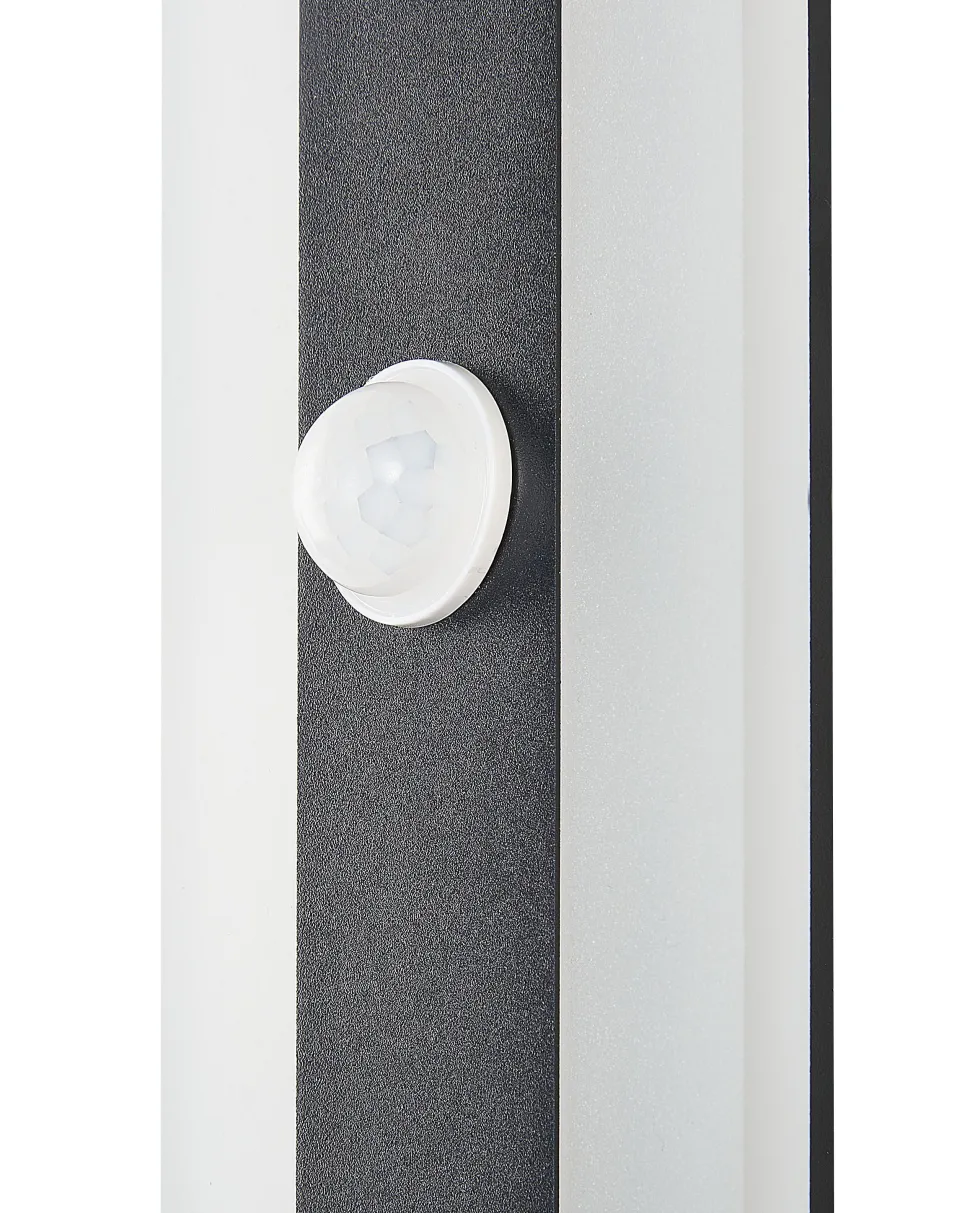 Ausenwandleuchte Led Metall Schwarz Mit Bewegungsmelder 100 Cm Rechteckig Savane