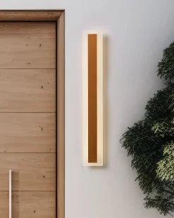 Ausenwandleuchte Led Metall Gold 60 Cm Rechteckig Rosalie