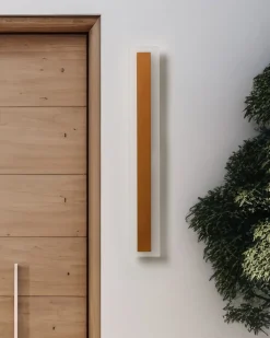 Ausenwandleuchte Led Metall Gold 60 Cm Rechteckig Rosalie