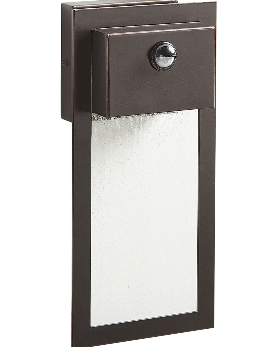Ausenwandleuchte Led Metall Schwarz Mit Bewegungsmelder 33 Cm Rechteckig Elliot