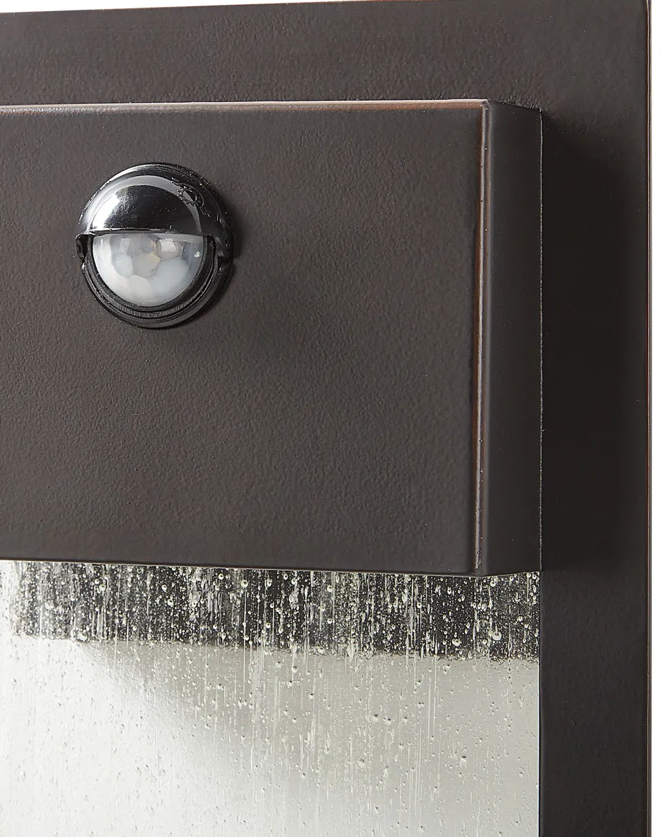 Ausenwandleuchte Led Metall Schwarz Mit Bewegungsmelder 33 Cm Rechteckig Elliot