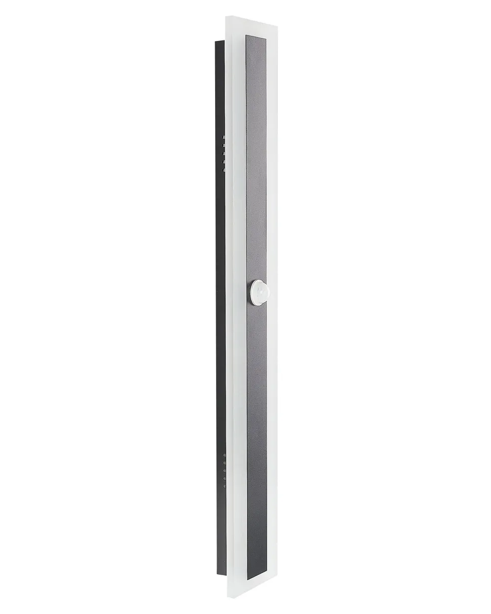 Ausenwandleuchte Led Metall Schwarz Mit Bewegungsmelder 60 Cm Rechteckig Savane