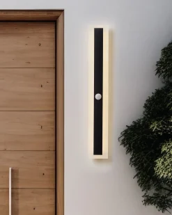 Ausenwandleuchte Led Metall Schwarz Mit Bewegungsmelder 60 Cm Rechteckig Savane