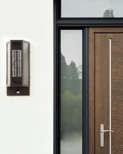 Ausenwandleuchte Led Mit Bewegungssensor Braun Fruid