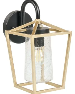 Ausenwandleuchte Metall Gold / Schwarz 33 Cm Gitter-Design Ordie