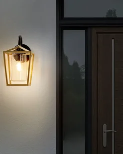 Ausenwandleuchte Metall Gold / Schwarz 33 Cm Gitter-Design Ordie