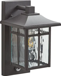 Ausenwandleuchte Metall Schwarz Mit Bewegungssensor 30 Cm Teviot