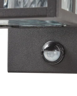 Ausenwandleuchte Metall Schwarz Mit Bewegungssensor 30 Cm Teviot