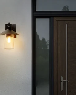 Ausenwandleuchte Mit Bewegungssensor Schwarz 30 Cm Goodie