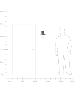 Ausenwandleuchte Mit Bewegungssensor Schwarz 30 Cm Goodie