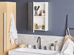 Bad Spiegelschrank Weis / Silber Mit Led-Beleuchtung 40 X 60 Cm Cameron