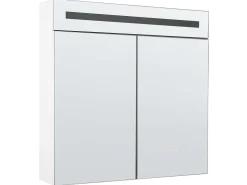 Bad Spiegelschrank Weis / Silber Mit Led-Beleuchtung 60 X 60 Cm Jaramillo