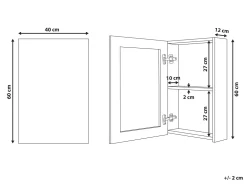 Bad Spiegelschrank Weis / Silber 40 X 60 Cm Primavera