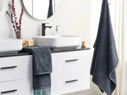 Badehandtuch Set Frottee Baumwolle Dunkelblau 2-Teilig Mitiaro