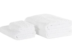 Badehandtuch Set Frottee Baumwolle Weis 4-Teilig Atai