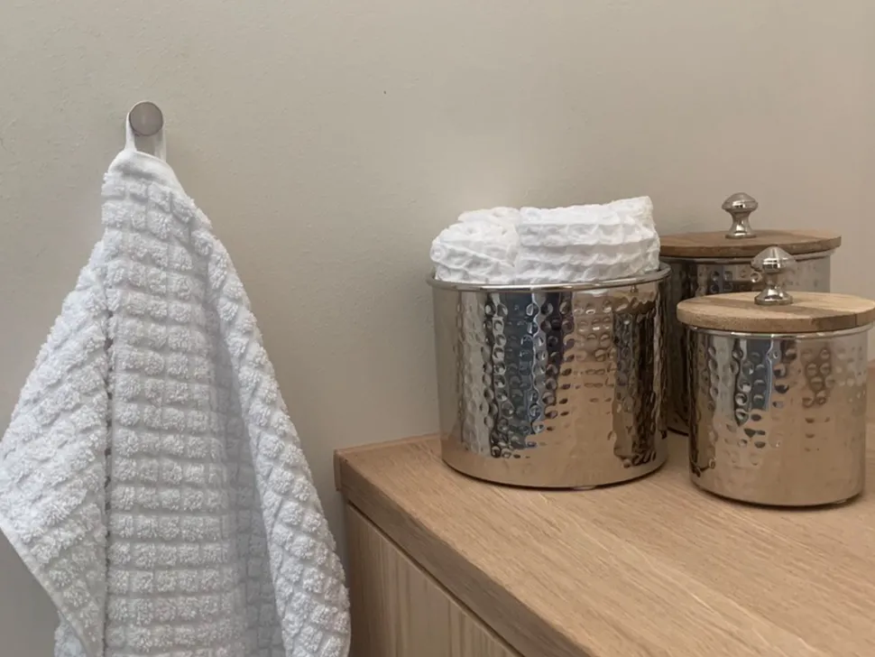 Badehandtuch Set Frottee Baumwolle Weis 4-Teilig Atai