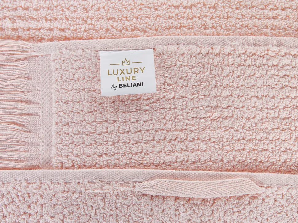 Badehandtuch Set Frottee Baumwolle Pastellrosa 2-Teilig Atiu