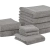 Badehandtuch Set Mit Badematte Frottee Baumwolle Grau 9-Teilig Mitiaro