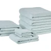 Badehandtuch Set Mit Badematte Frottee Baumwolle Mintgrun 9-Teilig Atiu