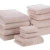 Badehandtuch Set Mit Badematte Frottee Baumwolle Rosa 11-Teilig Atai