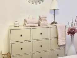 Badehandtuch Set Mit Badematte Frottee Baumwolle Rosa 11-Teilig Atai
