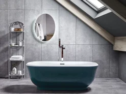 Badewanne Freistehend Blaugrun Oval 170 X 77 Cm Tesoro