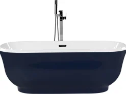 Badewanne Freistehend Marineblau Oval 170 X 77 Cm Tesoro