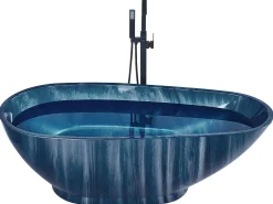 Badewanne Freistehend Marineblau Marmor Optik 170 X 80 Cm Rioja