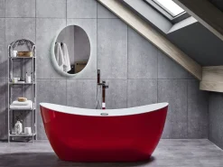 Badewanne Freistehend Rot Oval 150 X 75 Cm Antigua