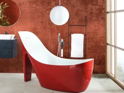 Badewanne Freistehend Rot-Weis High Heel 180 X 80 Cm Coco