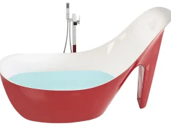 Badewanne Freistehend Rot-Weis High Heel 180 X 80 Cm Coco